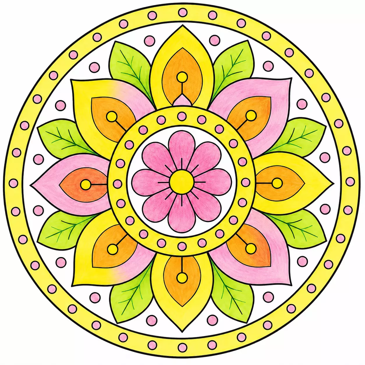 The Blossom Wheel finished mandala example