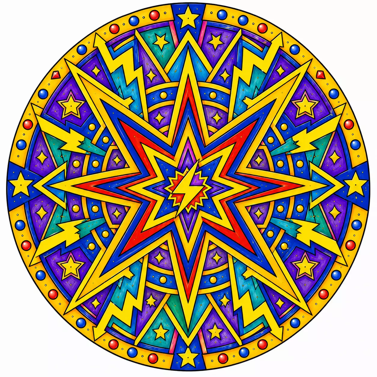 The Thunder Star finished mandala example